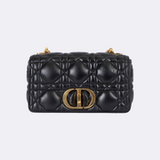 CHRISTIAN DIOR Black Leather Caro Shoulder Bag