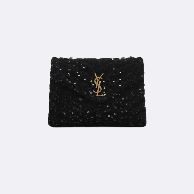 Saint Laurent Small Loulou Sequin Chain Bag