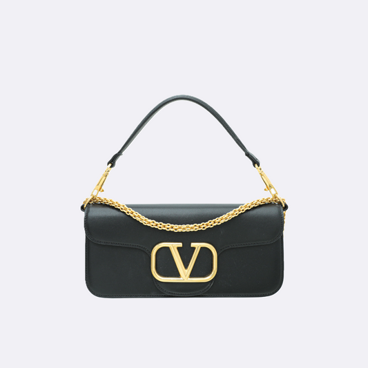 Valentino Black Loco VLogo Handbag