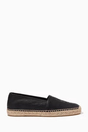 Saint Laurent Toscano Volanato Leather Espardilles